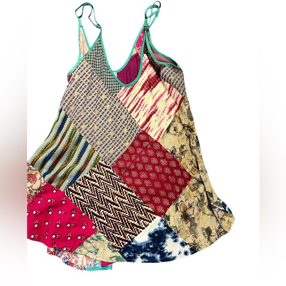 India Boutique Tops - India Boutique Creative Patchwork Blouse Freesize. CL/GR 04.   13067